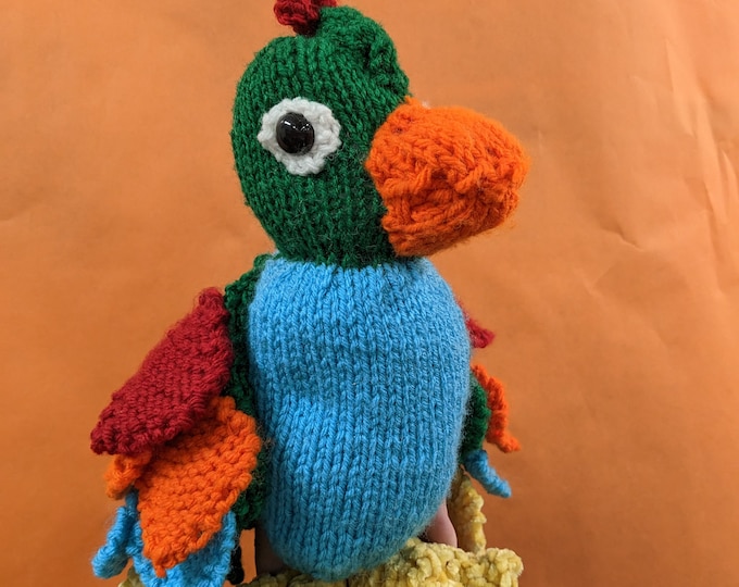 Knit Parrot Plushie