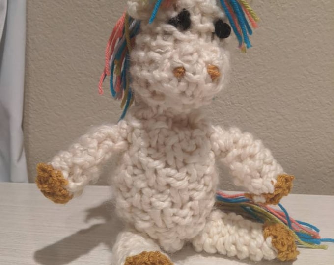 Hand-knit Unicorn Plushie