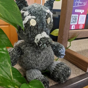 Hand Knit Racoon Plushie