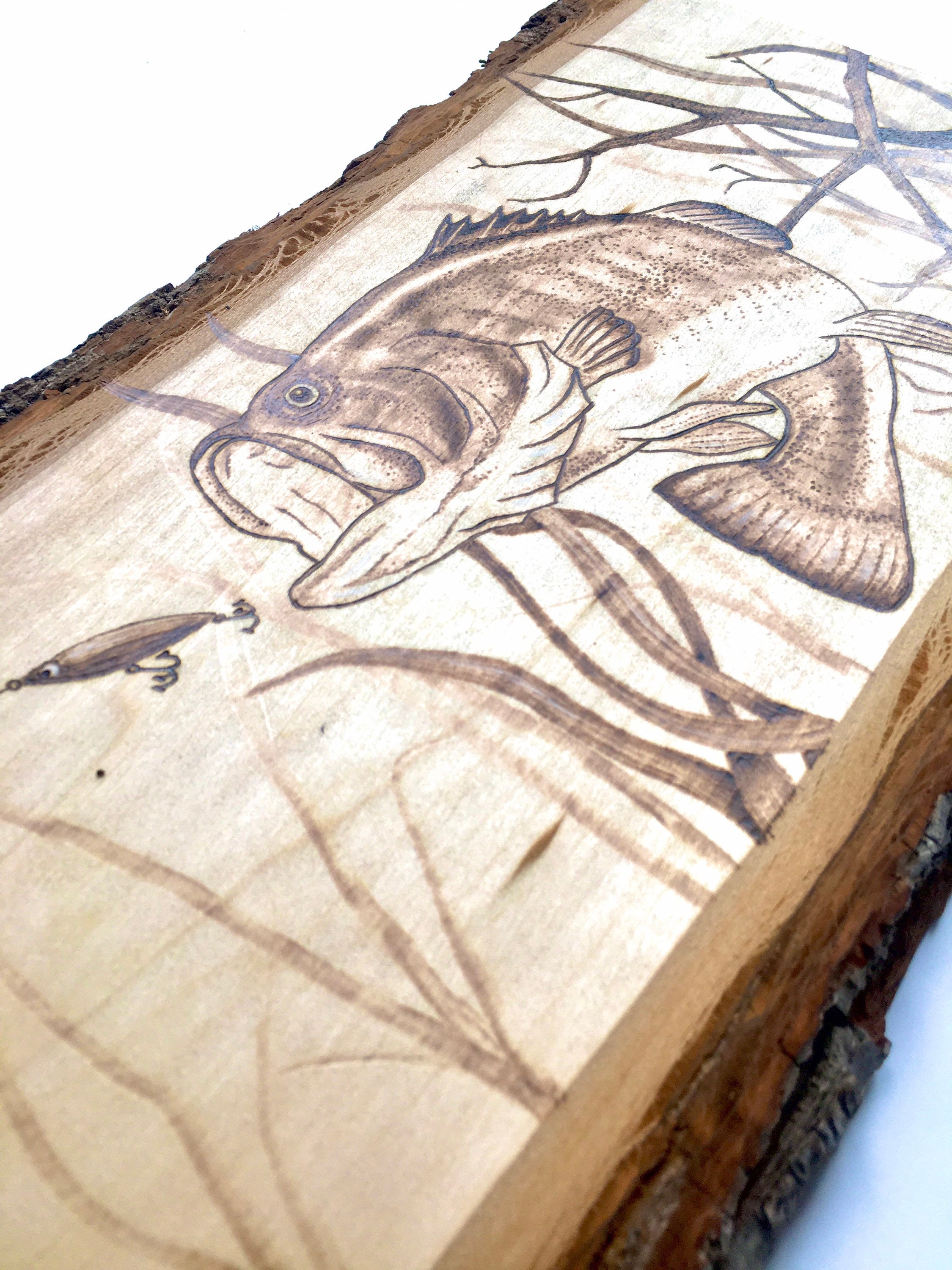Bass Fish Wood Burning | Etsy