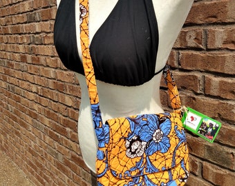 Holly Crossbody Purse - Quilted African Ankara Bag