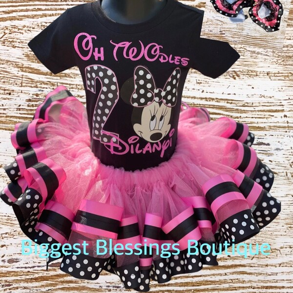 Tutu de Minnie mouse Minnie Mouse anniversaire tenue anniversaire tutu tutu rose tutu rouge rouge Minnie mouse rose Minnie mouse Mickey mouse tutu