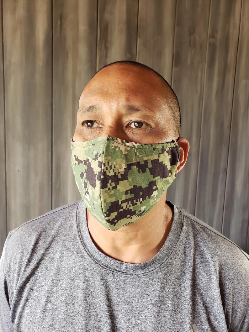 Camo Face Mask Mask With Pocket Camouflage Face Mask Green Etsy