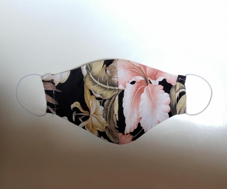 Mask With Filter Pocket Aloha Print Face Mask Hawaii Face Etsy
