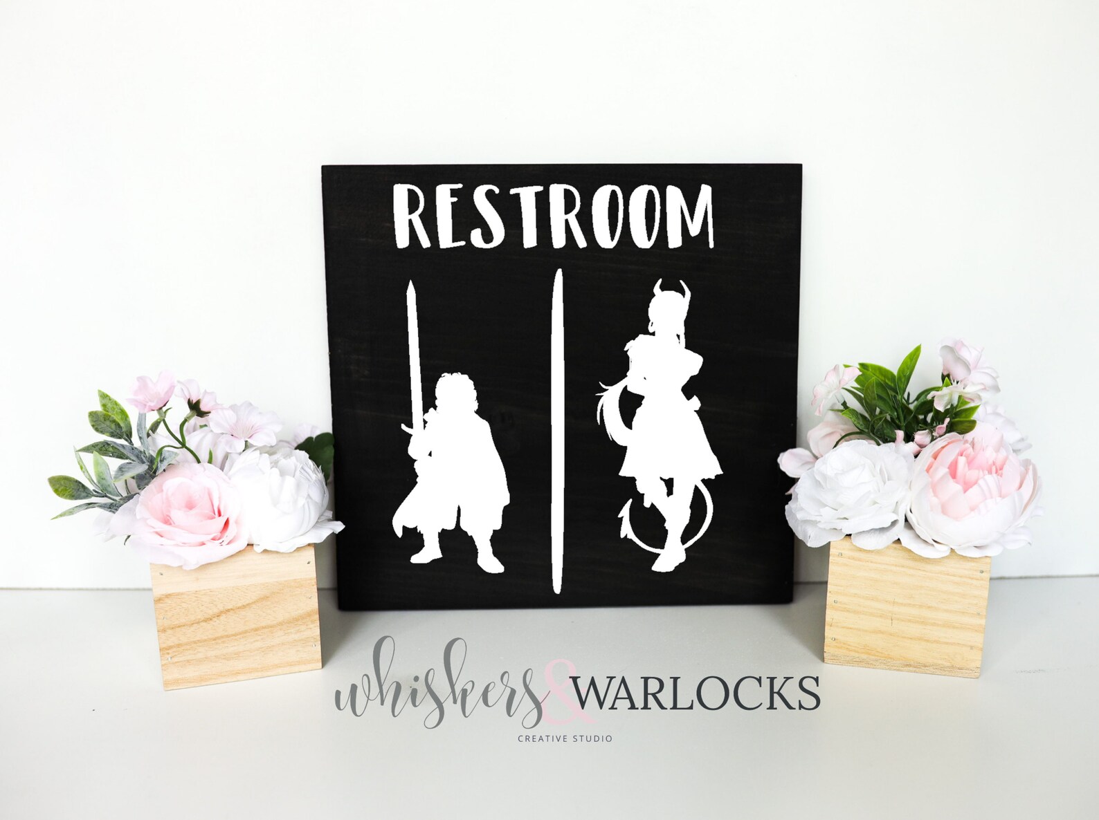 DND Bathroom Wood Sign Gift for DM Dungeons and Dragons Etsy