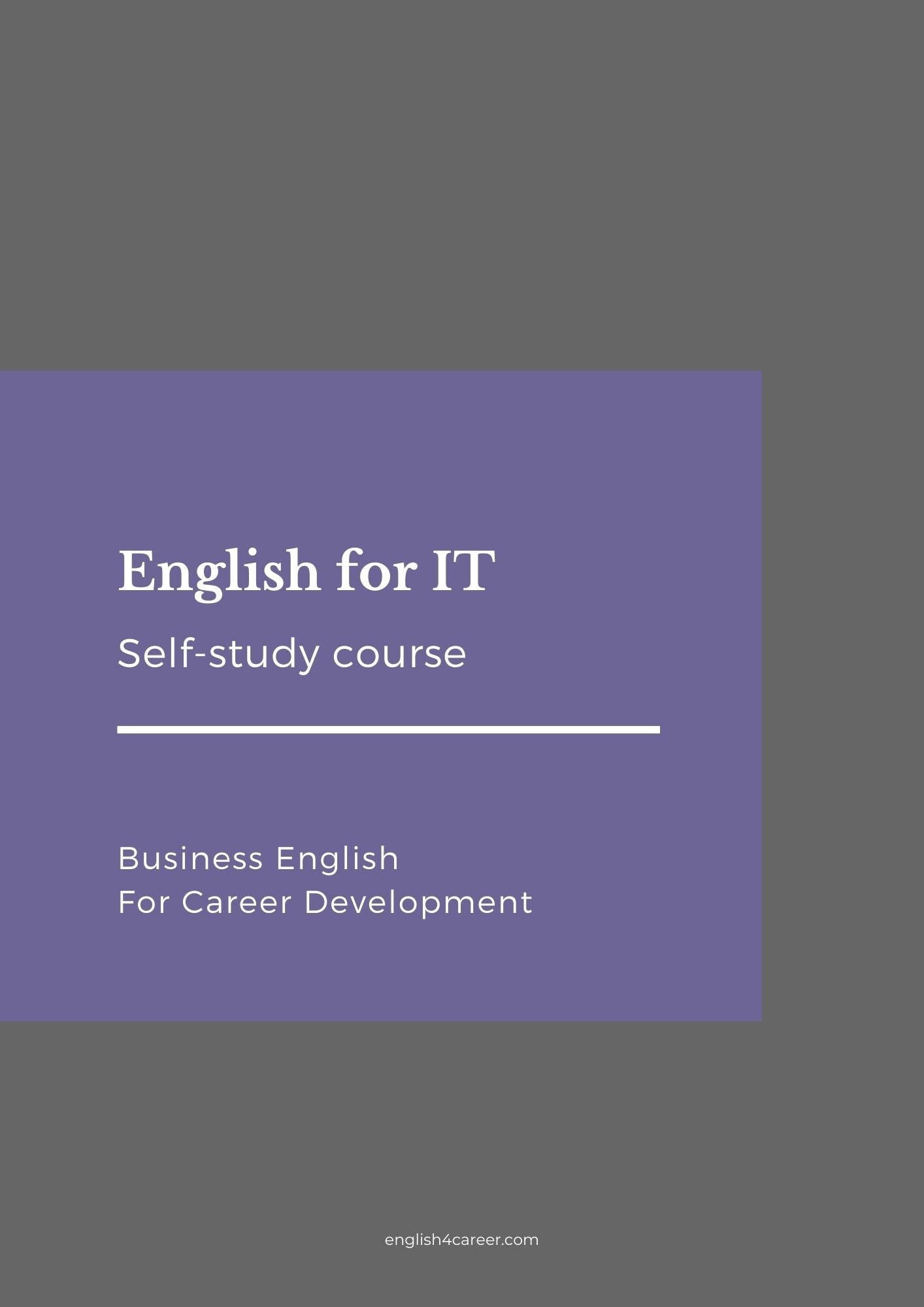 English for IT: Self-study PDF Workbook | Notebook for IT Specialists ...