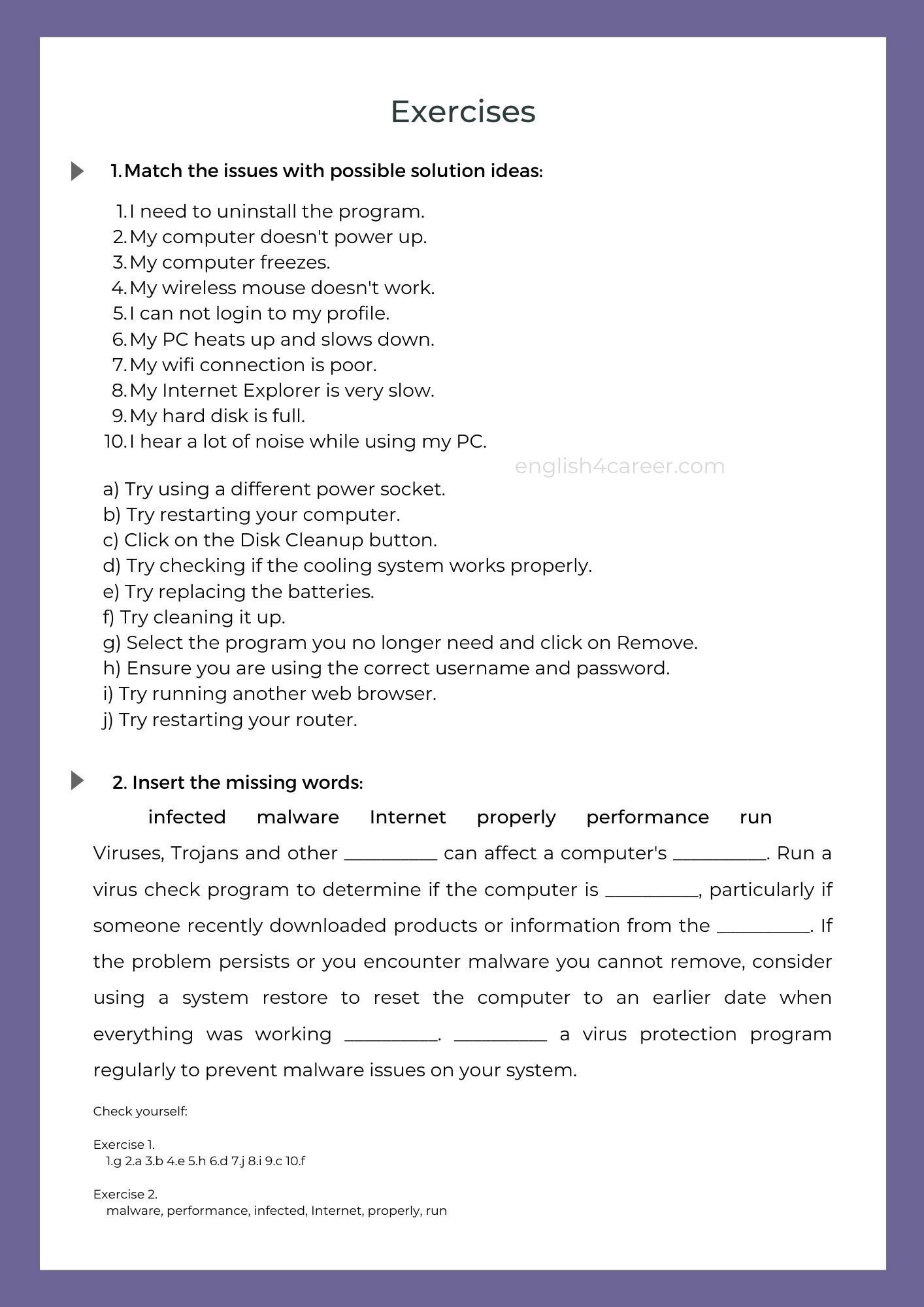 English for IT: Self-study PDF Workbook | Notebook for IT Specialists ...