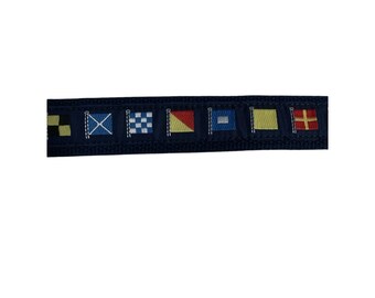 Leather Man Ltd Belt Nautical Flags Hand Made Essex CT USA  display picture 1
