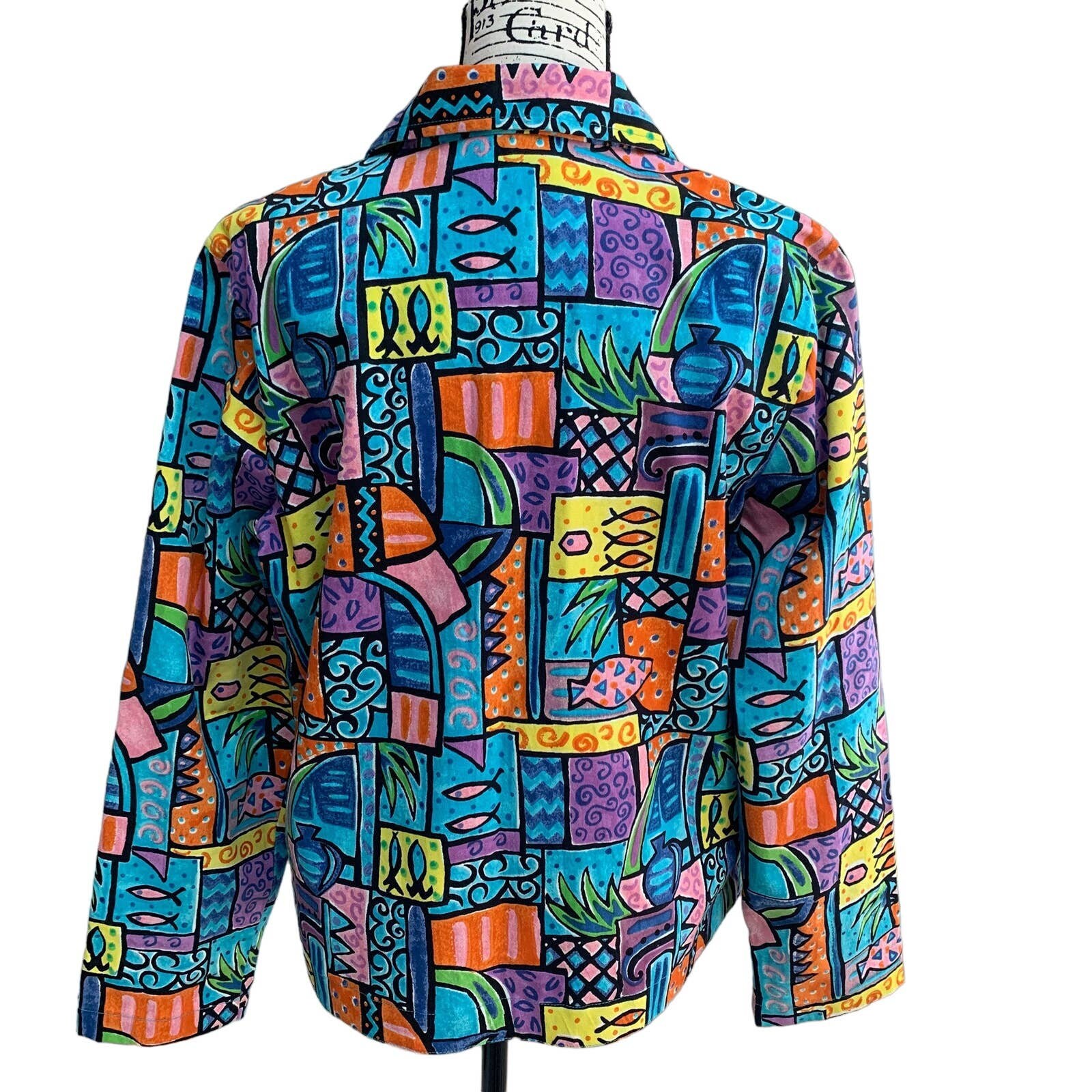 Veste Keren Hart Multicolore - Taille XL - Boutons Bois - Occasion Très Bon État