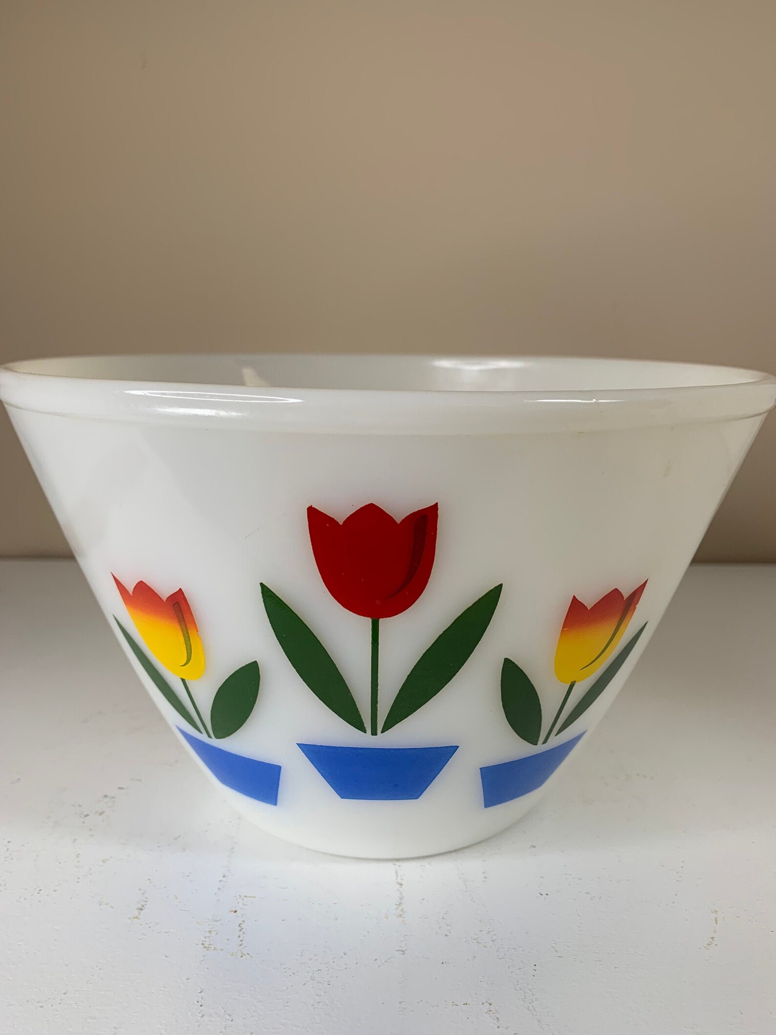 Vintage Fire King Glass Tulip Bowl 8 1/2 Inch Etsy