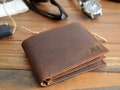 Personalized Leather Mens Wallet, Gift for Anniversary, Graduation, Dad, Boyfriend, Him, Husband, Father, Handwriting Engraved Custom Wallet