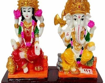 Diwali Dekorative Lord Laxmi Ganesha Statue Göttin Laxmi & Gott Ganesh Handwerk Idol