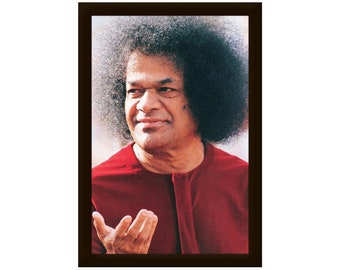 Home Temple Wall Decor Sri Sathya Sai Baba Photo Frame-13.5X19.5 Inches