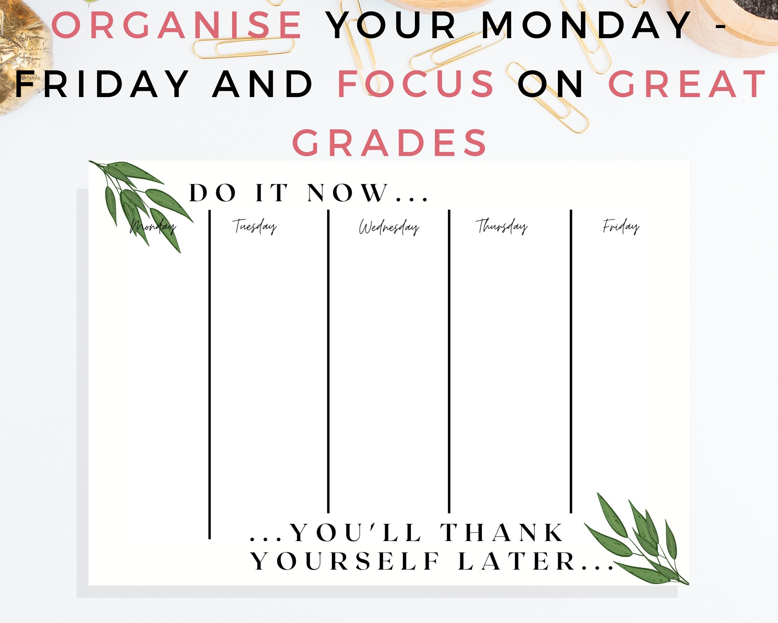 Student To Do List Planner Printable Weekly Download A4 | Etsy