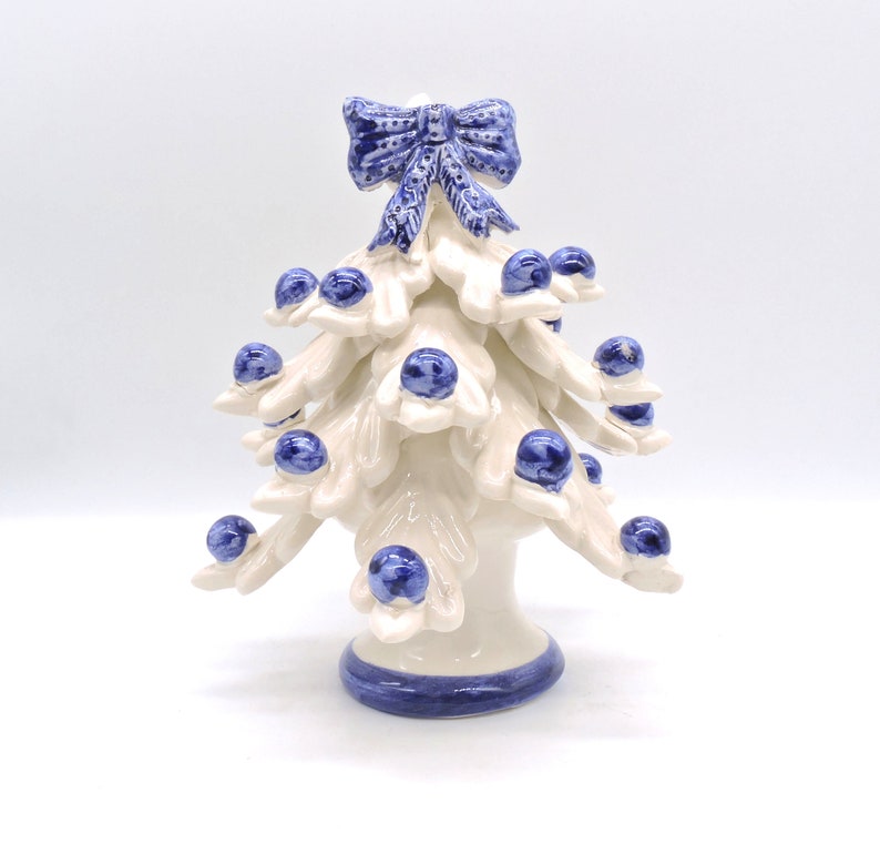 Alberi Di Natale In Ceramica Bianca Albero di Natale in ceramica di Caltagirone bianco e decoro | Etsy