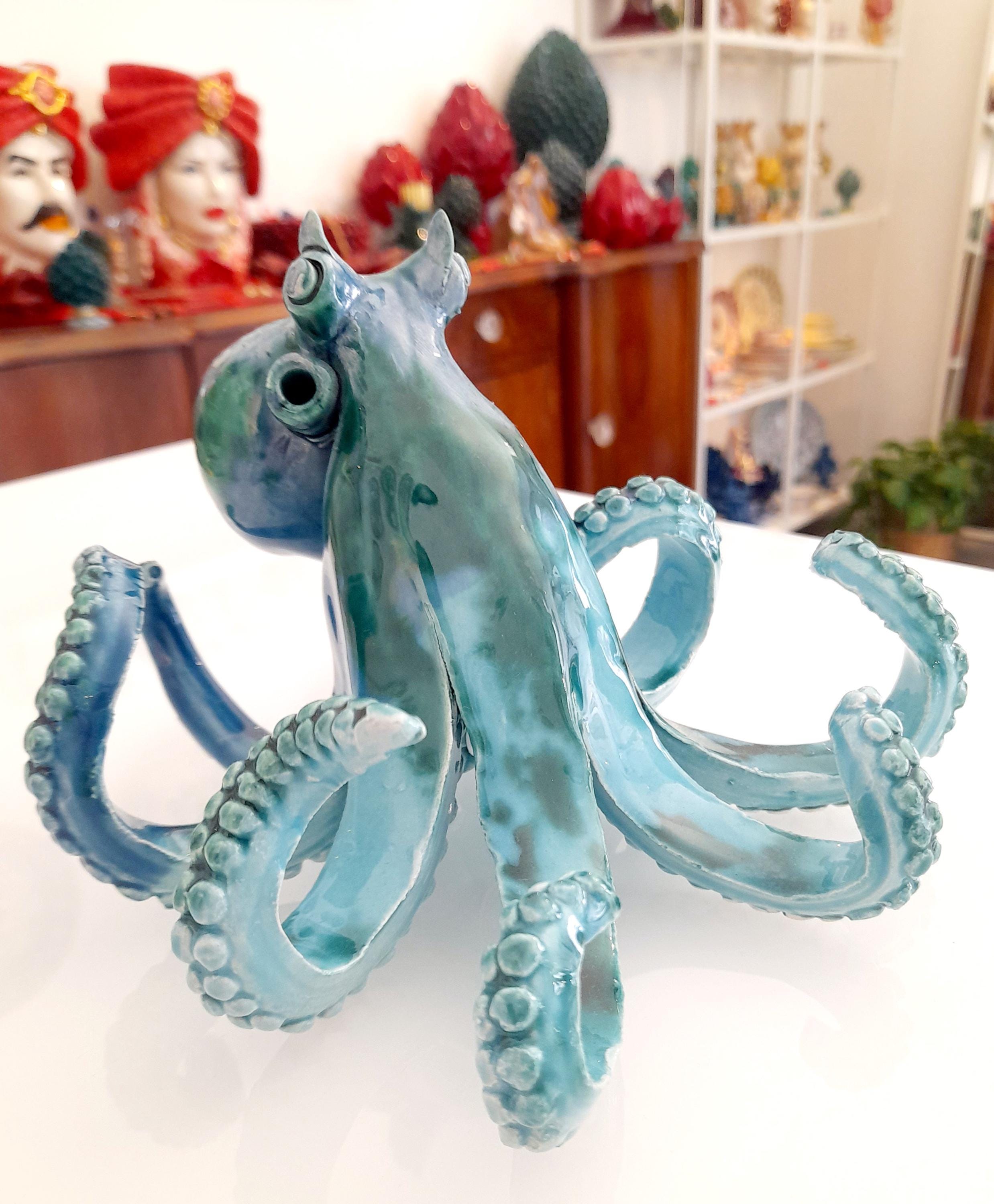 Cadre Décoratif En Céramique Polpo (pieuvre) - Artisanal - Made In Italy - Ceramica L'eclisse - Neuf