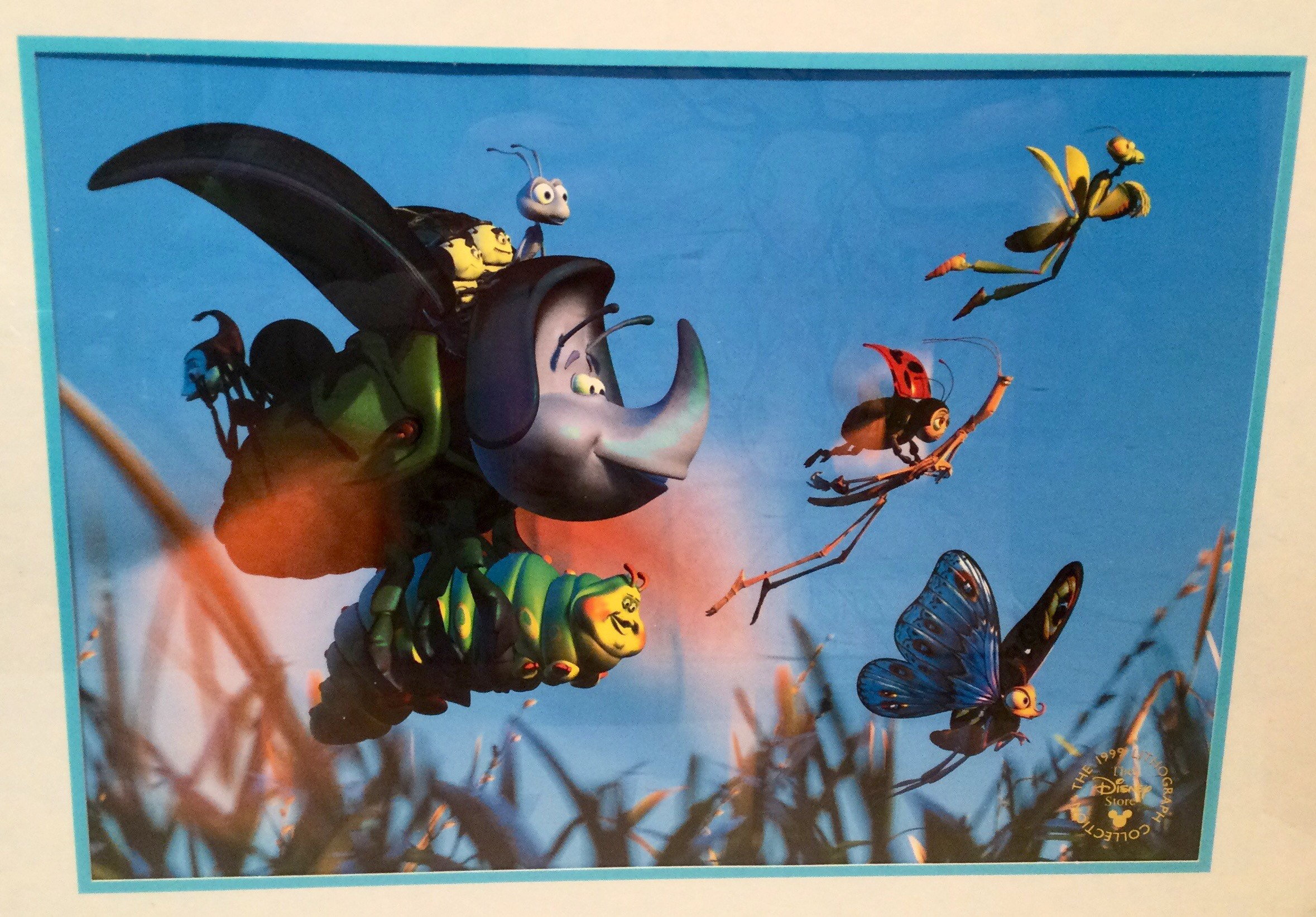 Dim Disney Disney Store It’s a Bugs Life Lithograph Matted Framed From 1999 All of ...