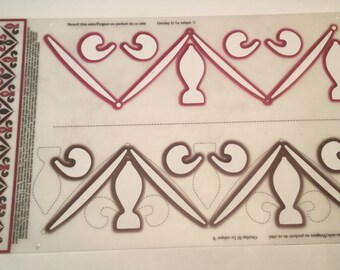 Fleur-De-Lis Overlay Stencil 2 Part Template Border, Wall, Stencil, Furniture, French Decor