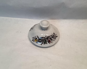Vintage Zuckerdose mit Yorkshire-Staffordshire-Bauernhofmotiv – NUR ERSATZDECKEL