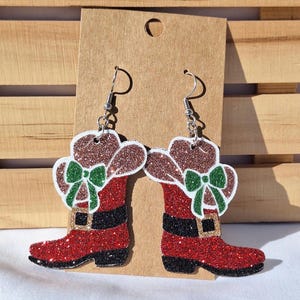 Cowboy Boot Ohrringe, Glitter Cowboy Boot Ohrringe, Cowboy Boots, Western Cowboy Boot Ohrringe, Western Weihnachtsohrringe