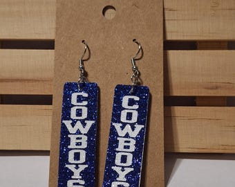 Cowboys Earrings, Cowboys Spirit Earrings, Team Earrings, Cowboys Team Earrings, Cowboys Fan Earrings, Cowboys Game Day Earrings, Two-Sided