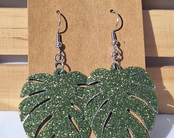 Monstera, Monstera Earrings, Monstera Leaf Earrings, Leaf Earrings, Plant Lover Gift, Plant Earrings, Gift for Plant Lovers, Plants
