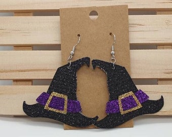 GiftJewelryShop Bronze Retro Style Halloween witch hat Photo Stud Heart Earrings #12