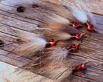 1/2 Dozen (x6) Handmade Clouser Minnow - Foxee Redd Minnow