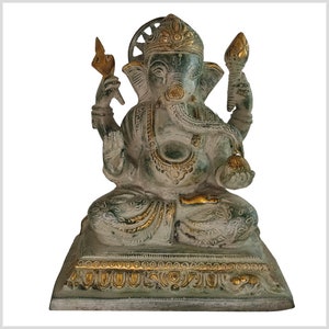 Chakra Ganesha brass greenantik 22 cm 3,5kg - Handmade from India