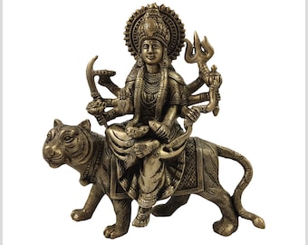 Durga auf Tiger Messing Tricolore 2,9kg 22cm