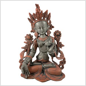 White Tara Statue Brass silver pink 27,5 cm 3kg