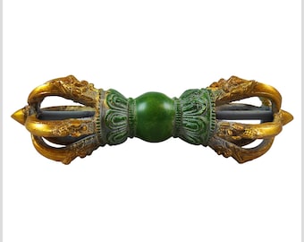 Dorje Dordsche Dorji Vajra 23.5 cm 1.2kg green gold