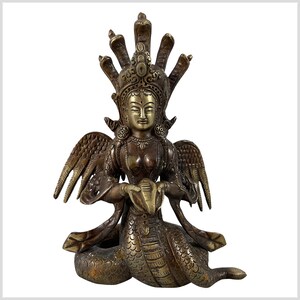 Nag Kanya Snake Goddess koper antiek 22 cm 2,2kg