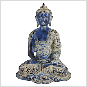 Buddha of enlightenment brass dark blue lapis lazuli 29 cm 6kg