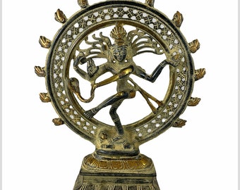 Dancing Shiva Nataraja brass antique gold 23.5 cm 1.366g