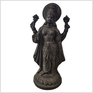 Old Lakshmi Statue - Goddess of Love and Fortune 9&quot; Antique Bronze