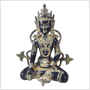 Grounding Buddha black blue antique 25.5 cm 3kg
