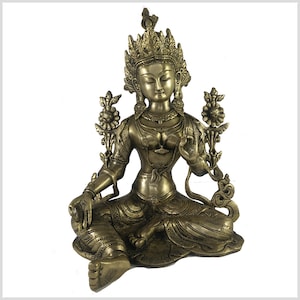 Grüne Tara Statue 38cm 7.2kg Messing