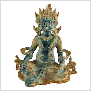 Dzambhala - god of wealth brass green-turquoise antique 3kg 25 cm