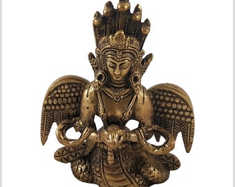 Naga Kanya Statue Naga Brass 10.5 cm approx. 480g - 10 different colors - Protector of nature and earth&#39;s treasures