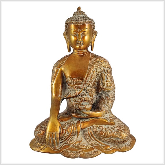 Bronze Thai Buddha in Bhumiparsha Mudra Pose Bronze Thai Buddha in Bhumiparsha Mudra Pose