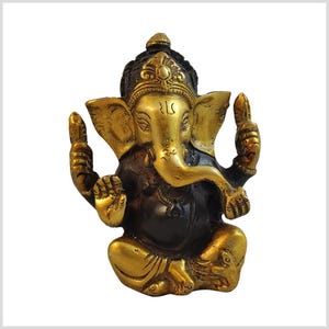 Lord Ganesha Messing 11,5cm 760g Handarbeit *viele verschiedene Farben* Braun