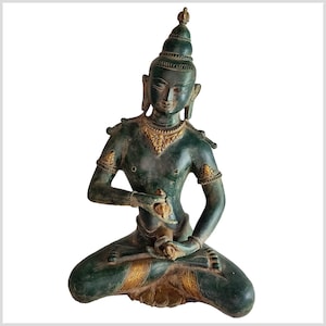 Vajrasattva Dorje Sempa Dorsem green antique 33,5 cm 4,5kg - Buddha statue from Nepal