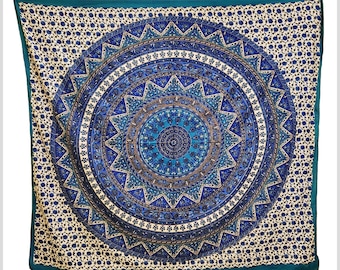 Mandala wall hanging, approx. 230 cm x 200 cm, cotton, many colors