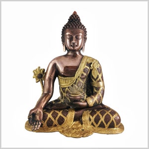 Medicine Buddha Bhaisajyaguru Buddha of Health and Healing Medicine Buddha 44 cm 9,6kg Brass Copper