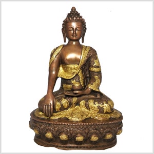 Grounding Buddha 33 cm 4kg brass copper-plated
