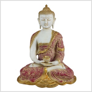 Buddha of enlightenment brass white-red 29 cm 6kg *single piece*