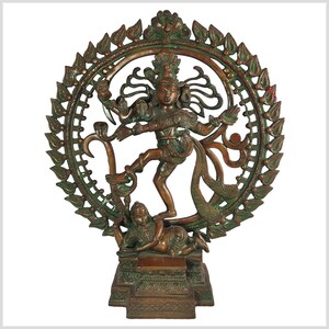 Dancing Shiva Nataraja 42 cm 5.9 kg brass brown-green antique decorated