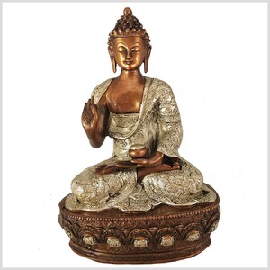 Teaching Buddha 33 cm 4kg copper and silver plated brass