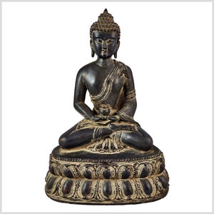 Amitabha Buddha of Enlightenment Resin 30 cm antique grey